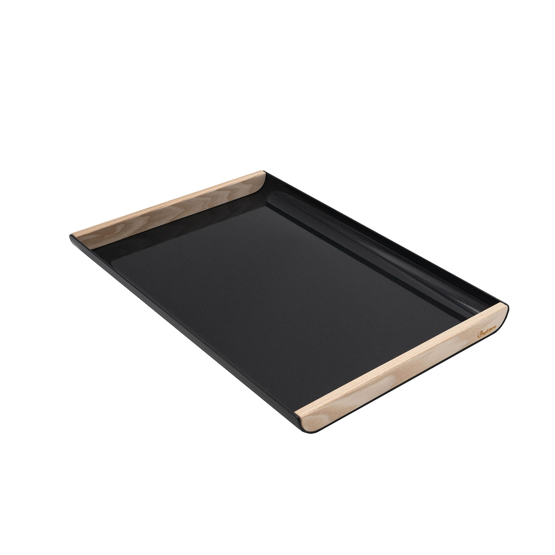 aus Holz/Metall Tablett